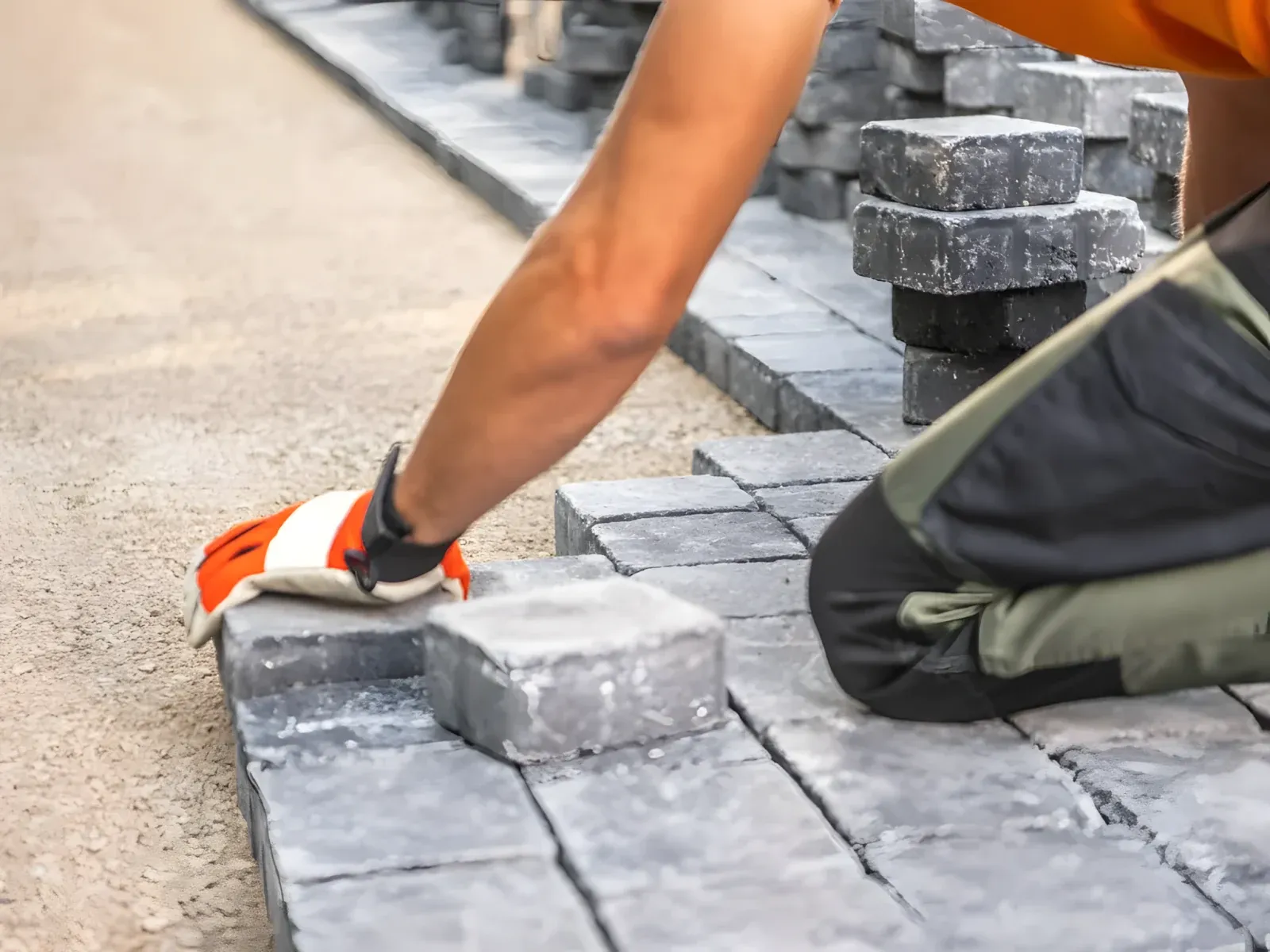 Paver installation in progress in Tampa