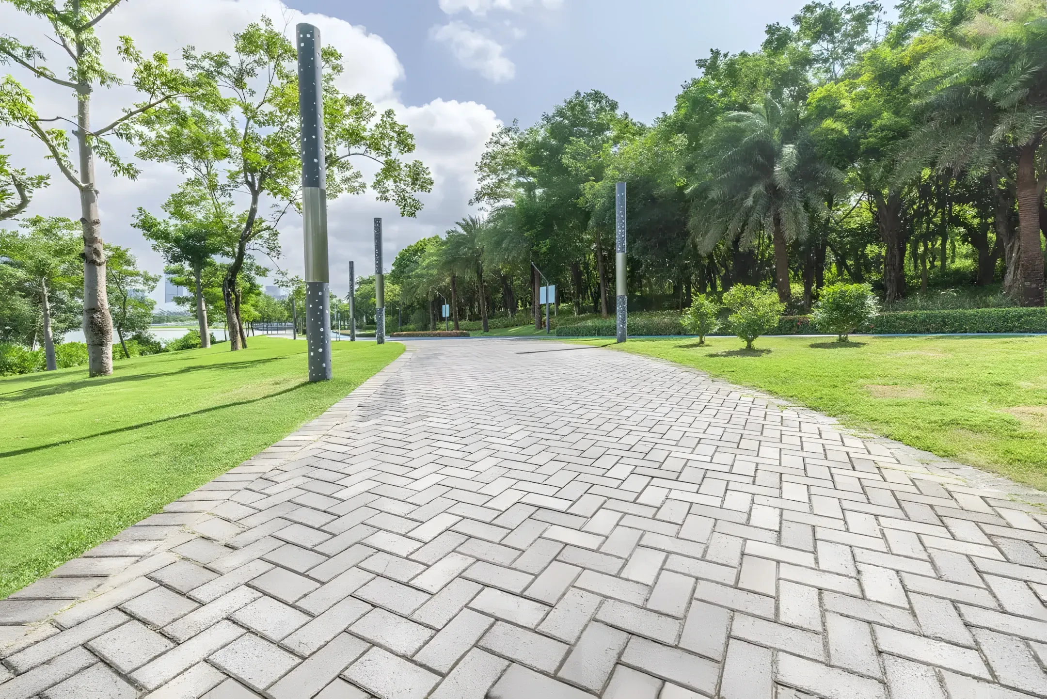 Paver walkway installed at a public park in Tampa
