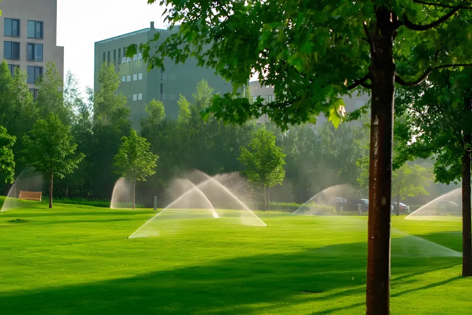 Irrigation and drainage work in an office park in Tampa