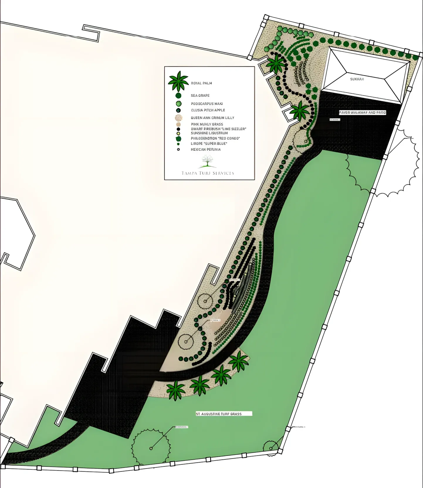 Commercial landscape design plan for a Tampa property