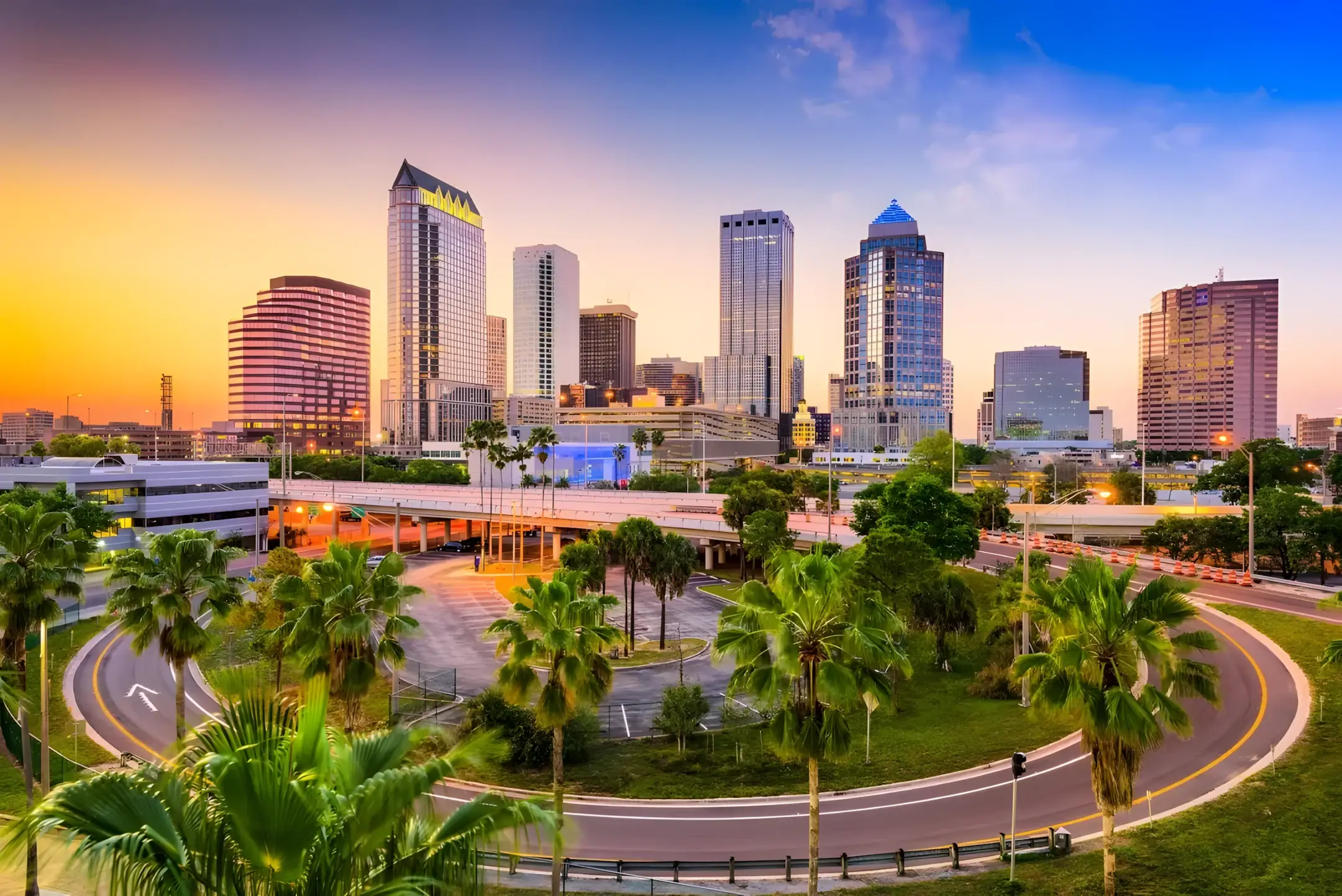 Tampa Bay skyline across the water