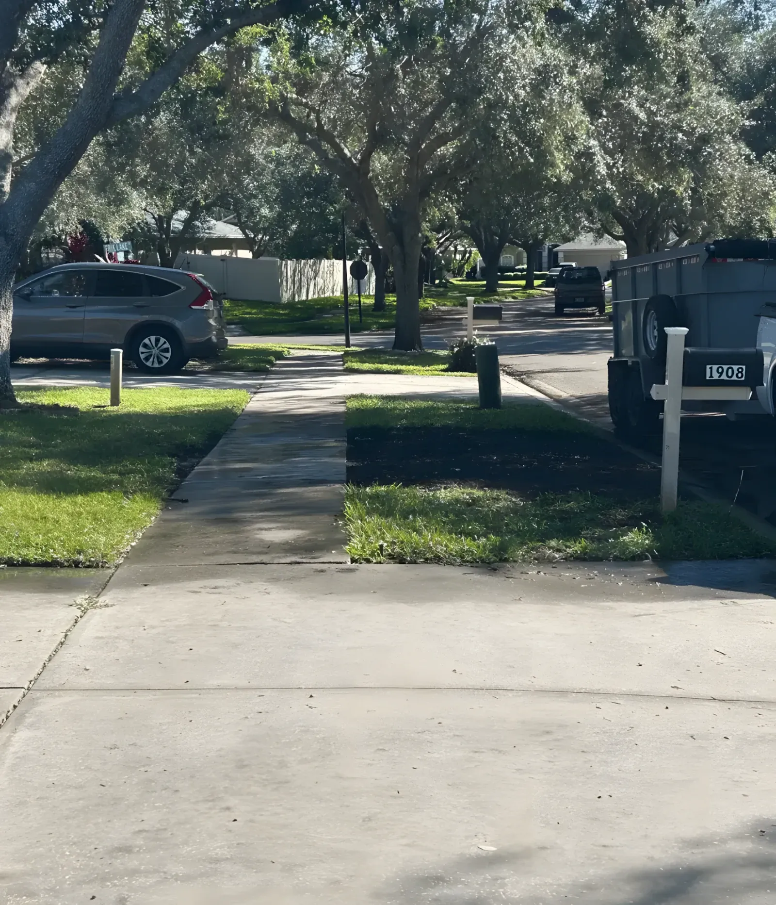 Ground preparation for new sod at a Tampa home